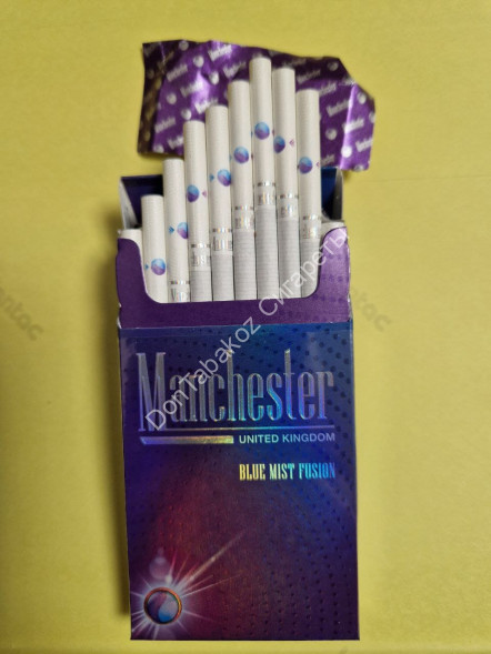 Сигареты Manchester (Манчестер) Blue Mist Fusion Superslims оптом 